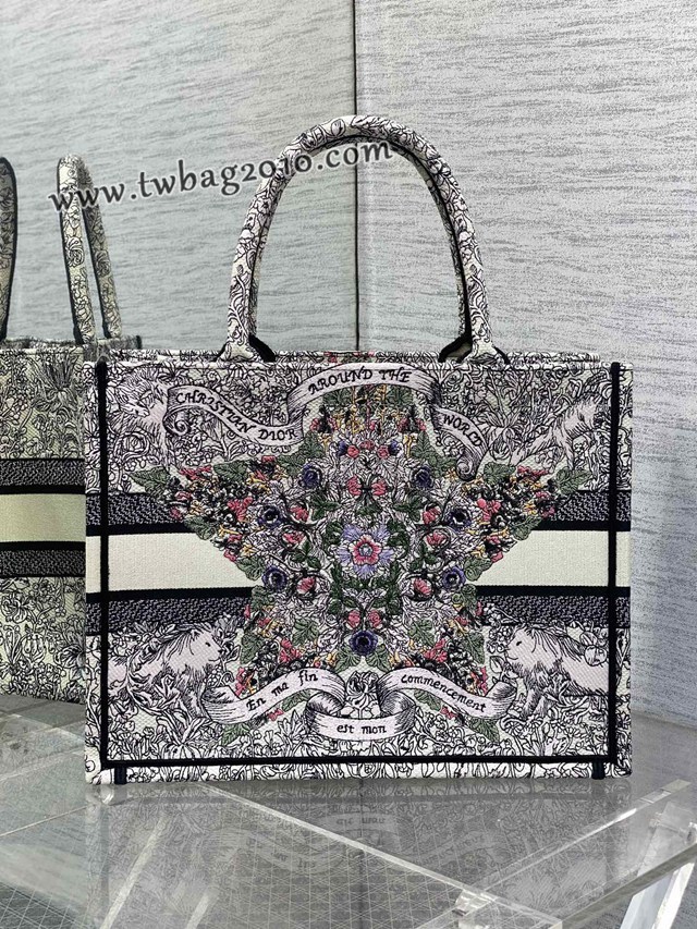 Dior专柜新款迪奥顶级原单中号Tote25早春圣诞限定款幸运星手提托特包 djfk1160